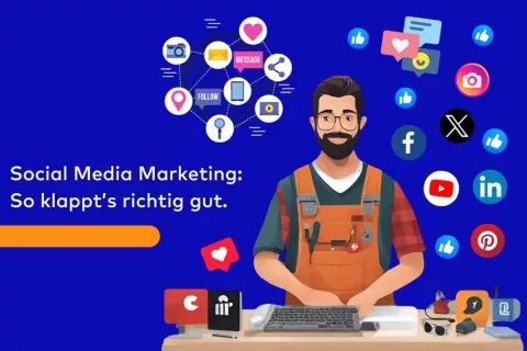 Ein Handwerker betreibt Social-Media.